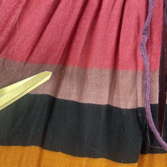 LOFT ANN TAYLOR Maxi Dress Size 8 Stripes Block Colorful Halter Tie Neck Casual - Picture 8 of 16